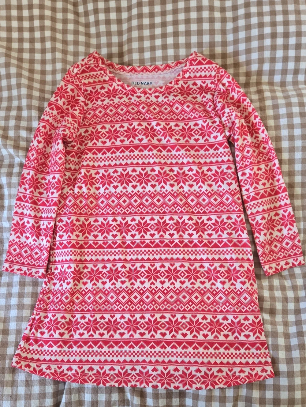 Old Navy Pink Fair Isle Kids Dress